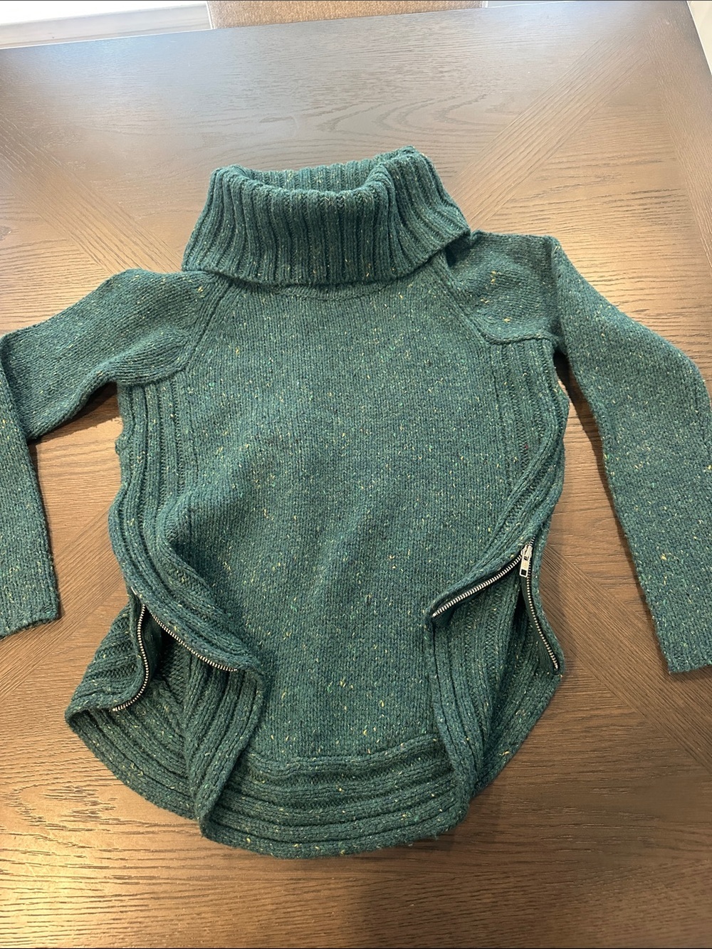 Cynthia Rowley Dark Green Flecked Knit Pullover